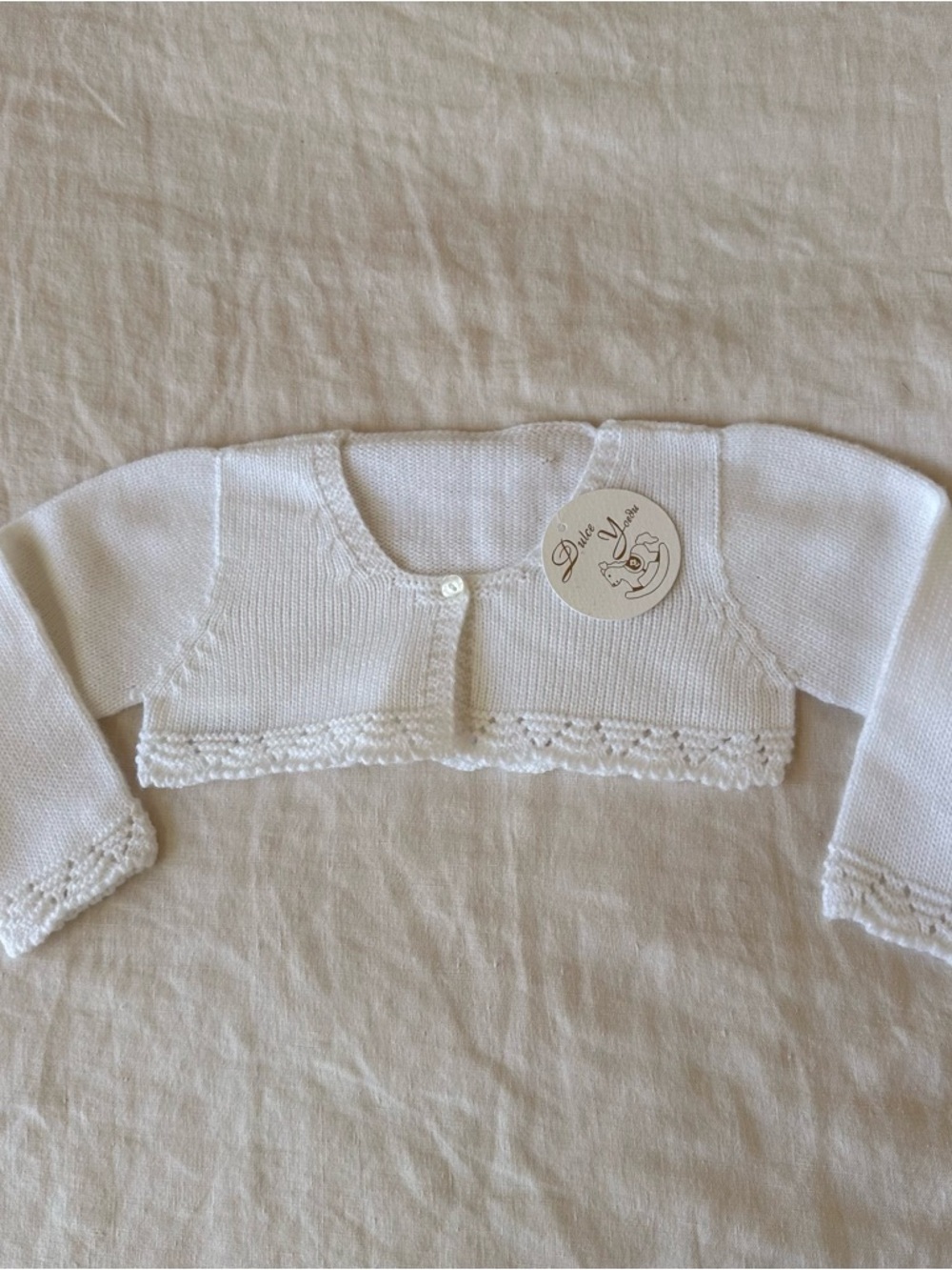 Yoedu Infant Baby Girl White Cardigan Size 12 Months NEW NWT